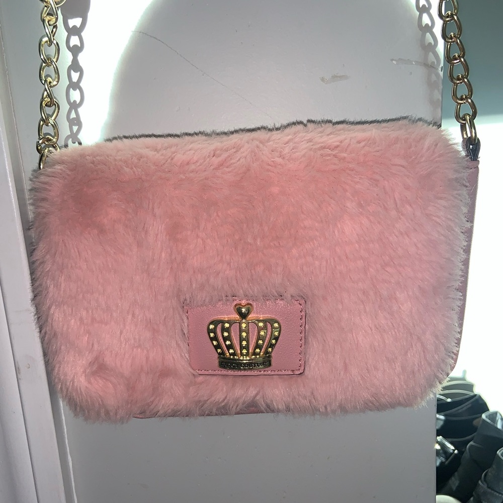 Juicy Couture Pink Faux Fur Purse